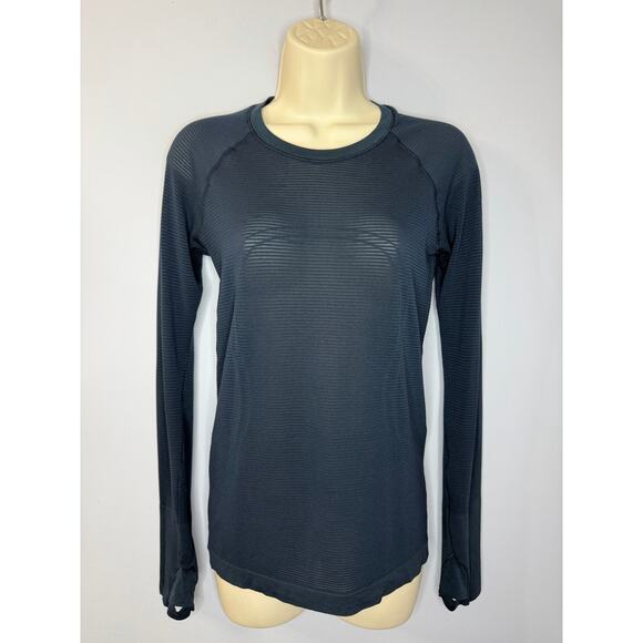 Lululemon Swiftly Speed Long Sleeve Blue Women's 6 Stretch Performance Running - Picture 6 of 11